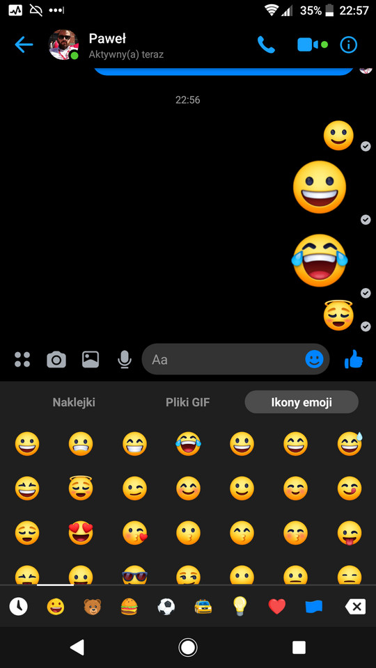 Duże emoji w Messengerze