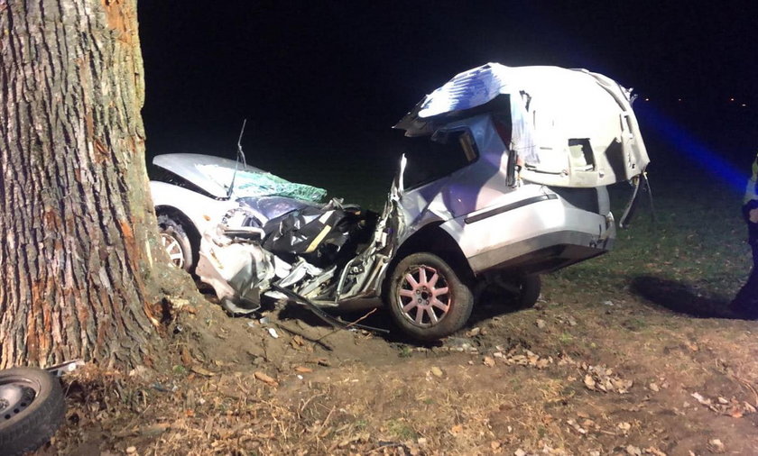 Rawicz. Śmiertelny wypadek. Auto roztrzaskało się na drzewie