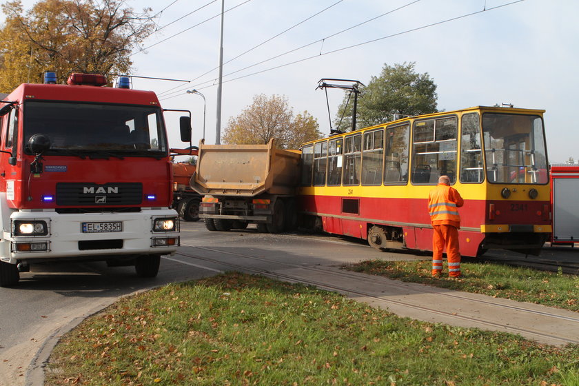 zderzenie tramwaju na ul. Pabianickiej