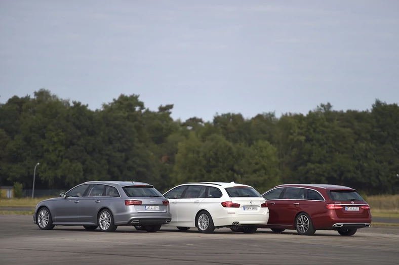 Mercedes klasy E kombi kontra BMW serii 5 Touring i Audi A6 Avant
