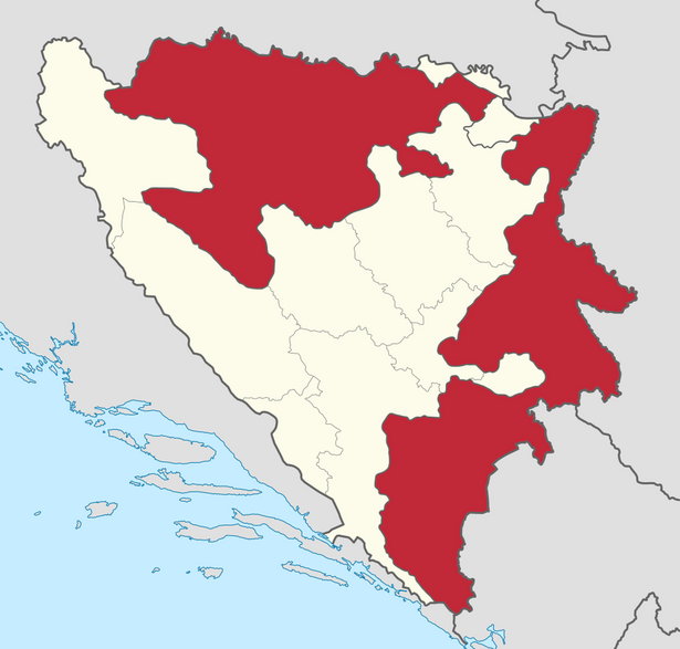 Republika Serbska (na czerwono)