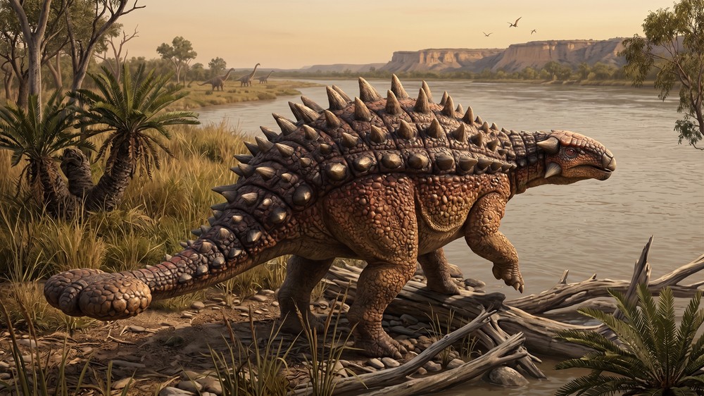 Ankylosaury patrili medzi obrnené bylinožravé dinosaury, ktorých telo chránili mohutné kostené platne a ostne. (Ilustračný obrázok)