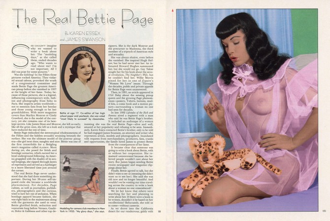 Beti Pejdž u Plejboju, 1955.
