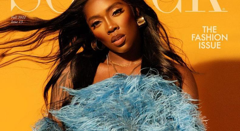 Tiwa Savage on the cover on Schick [Instagram]