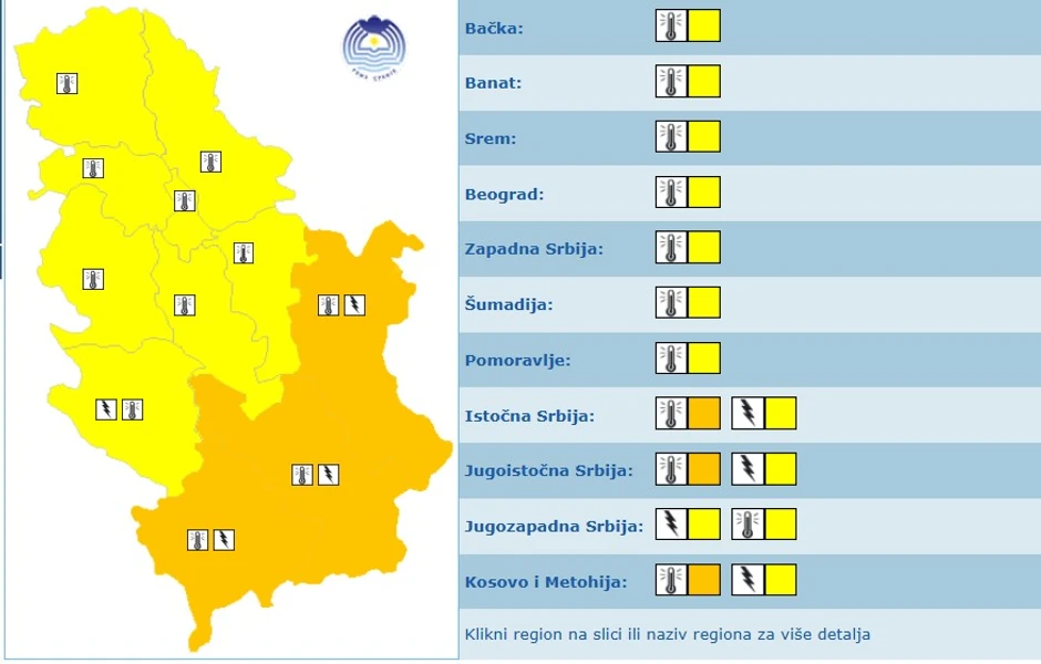 Meteoalarm za subotu