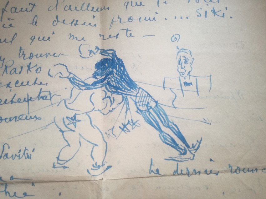 Jedno od Savinih pisama Rasku (Sava je pisao Rasto bez T) sa crtežom