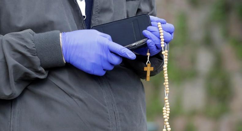 The pope led a rosary prayer in the Vatican Gardens