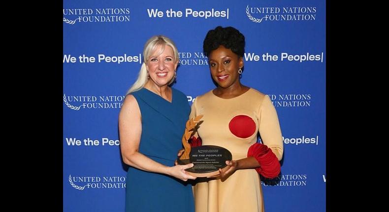 Chimamanda Ngozi Adichie is the youngest African and first Nigerian to receive the UN Global Leadership Awards [Instagram/ Chimamanda Ngozi Adichie]