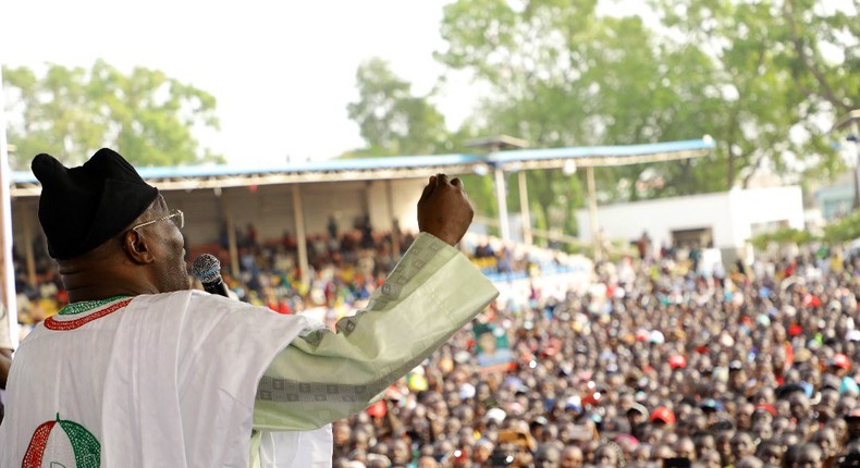 Atiku Abubakar at a campaign rally [Twitter/@atiku]