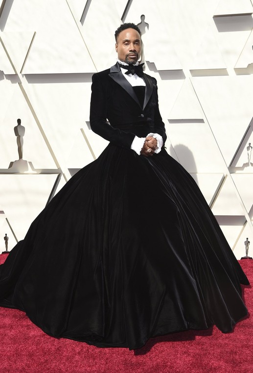 Actor Billy Porter made a statement in a tuxedo dress with a voluminous