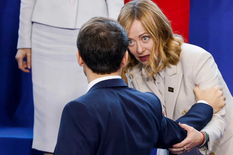 Đorđa Meloni i Emanuel Makron