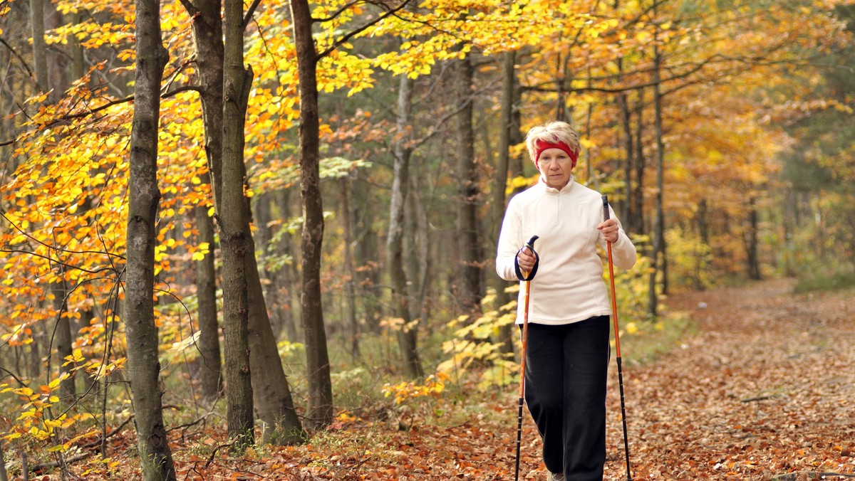 nordic walking, park