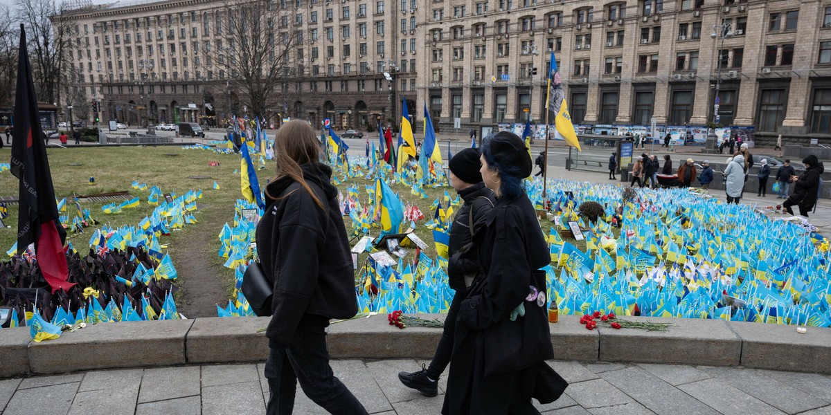 Plac Niepodległości w Kijowie. Ukraina, 25 lutego 2024 r.