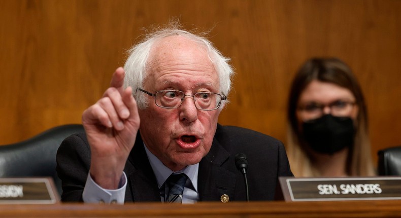 Sen. Bernie Sanders of Vermont at a hearing on Capitol Hill on April 20, 2023.Chip Somodevilla/Getty Images