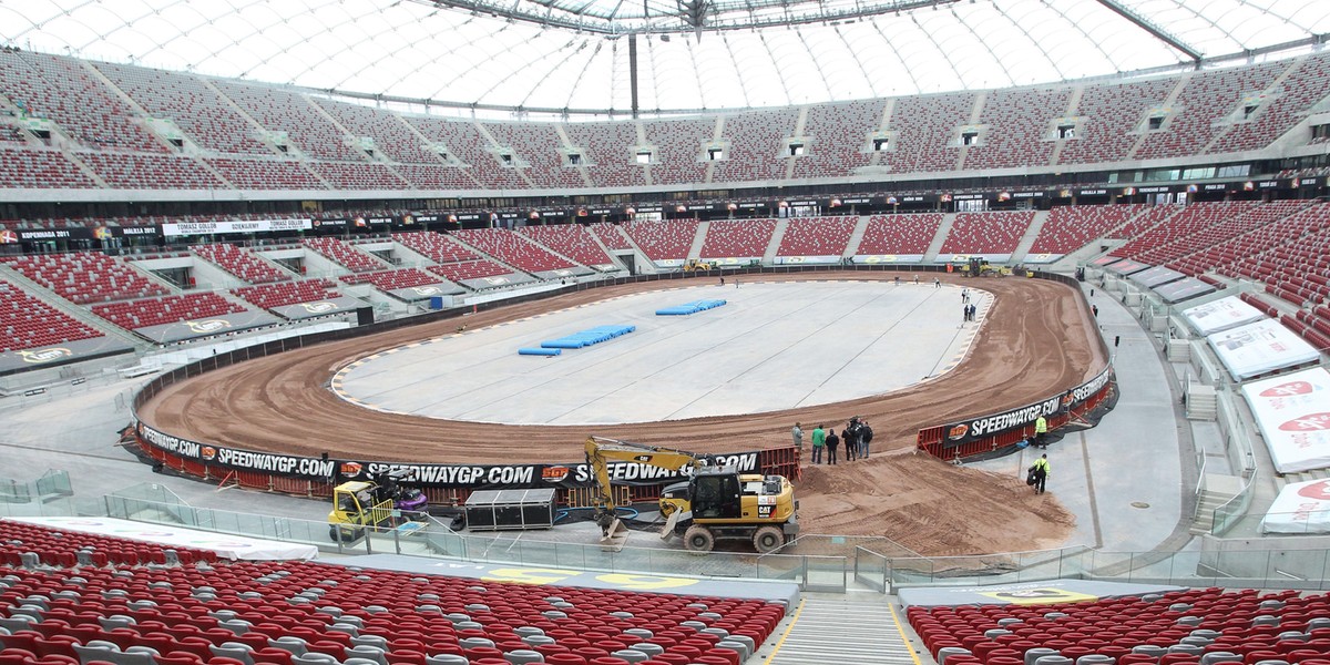 Budowa toru żużlowego, stadion narodowy