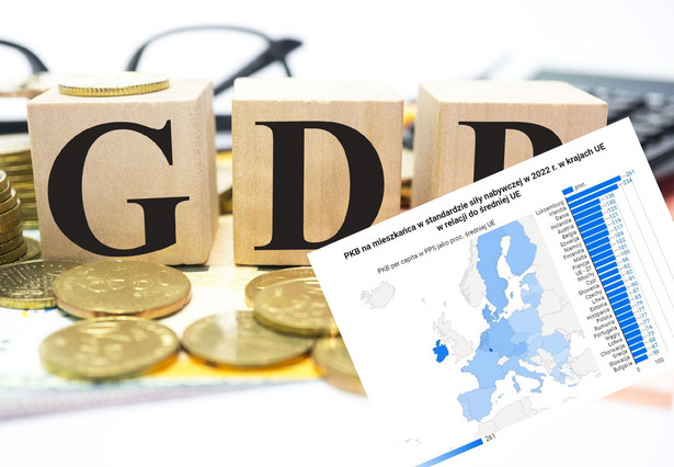 PKB per capita w PPS w UE w 2022 r.