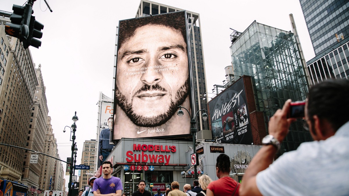 Nike campaign featuring Colin Kaepernick ad in New York