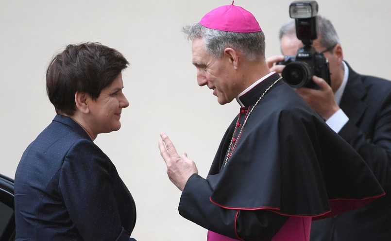 Beata Szydło i abp Georg Ganswein