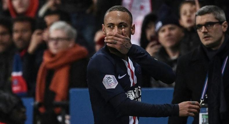 Neymar was sent off at the end of PSG's 4-3 win over Bordeaux on Sunday