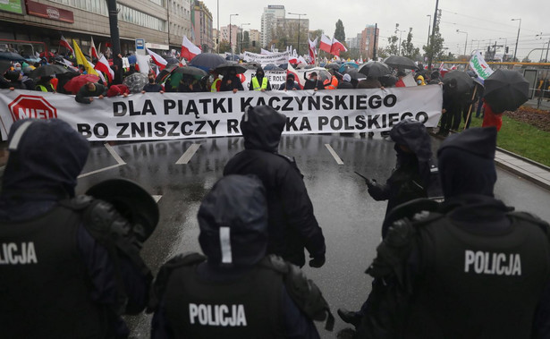 Protest rolników na ulicach Warszawy