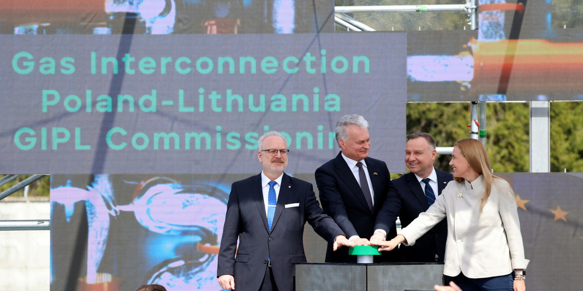 Ceremonia otwarcia gazowego interkonektora Polska-Litwa. 