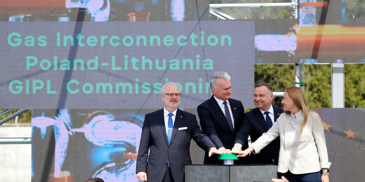 Ceremonia otwarcia gazowego interkonektora Polska-Litwa. 