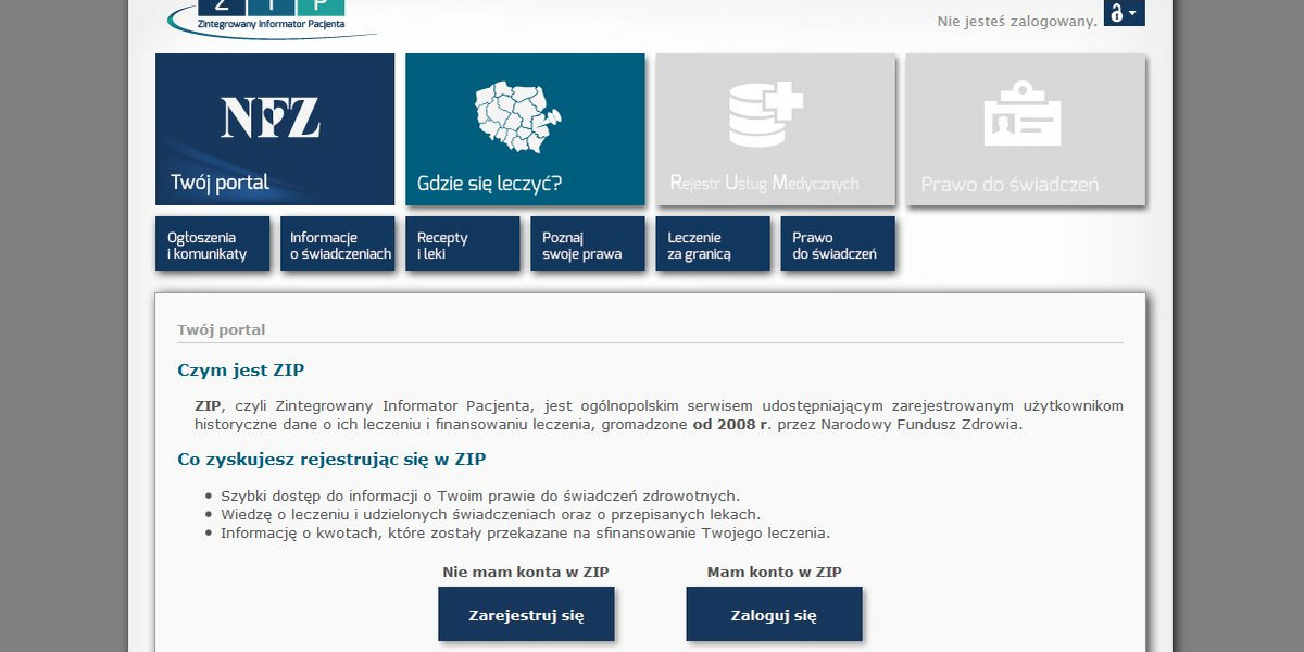 Zintegrowany informator pacjenta.