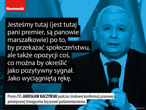 Jarosław Kaczyński na konferencji prasowej