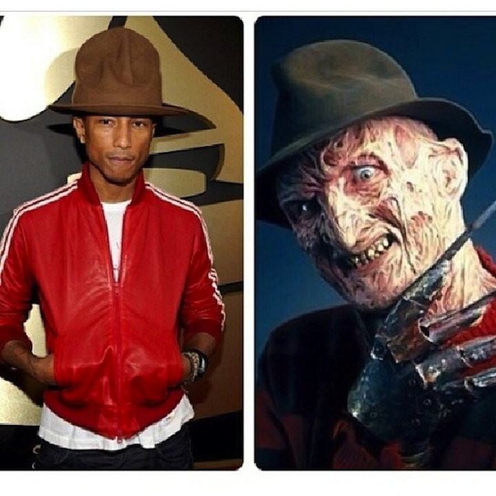 Pharrell i jego kapelusz na gali Grammy (fot. internet)