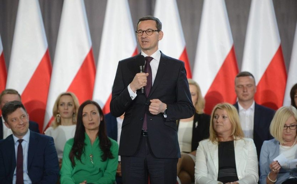 Premier Mateusz Morawiecki na spotkaniu w Garwolinie