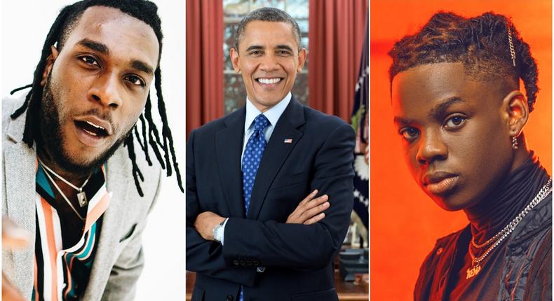 Burna Boy's 'Anybody' and Rema 'Iron Man' are two of Barack Obama's 36 favourite songs of 2019. (Pitchfork/YouTube/BurnaBoy/ABC)