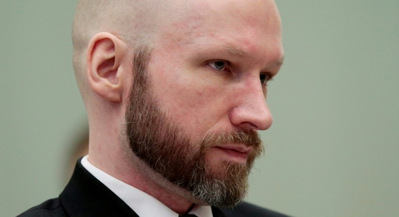 The Australian attacker in New Zealand cited Norwegian far-right extremist killer Anders Behring Breivik, picture here at his trial, as an influence