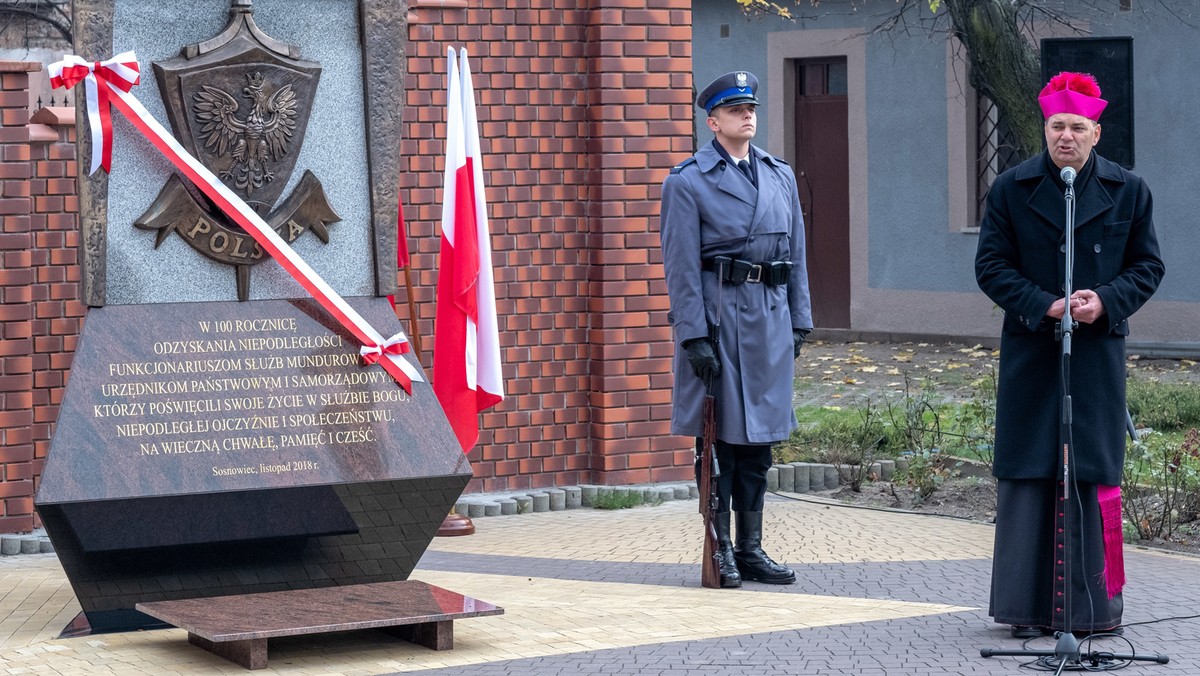 Sosnowiec: odsłonięto pomnik funkcjonariuszy, którzy poświęcili życie w służbie