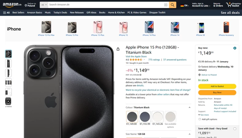 iPhone 15 Pro w promocji na Amazon.de