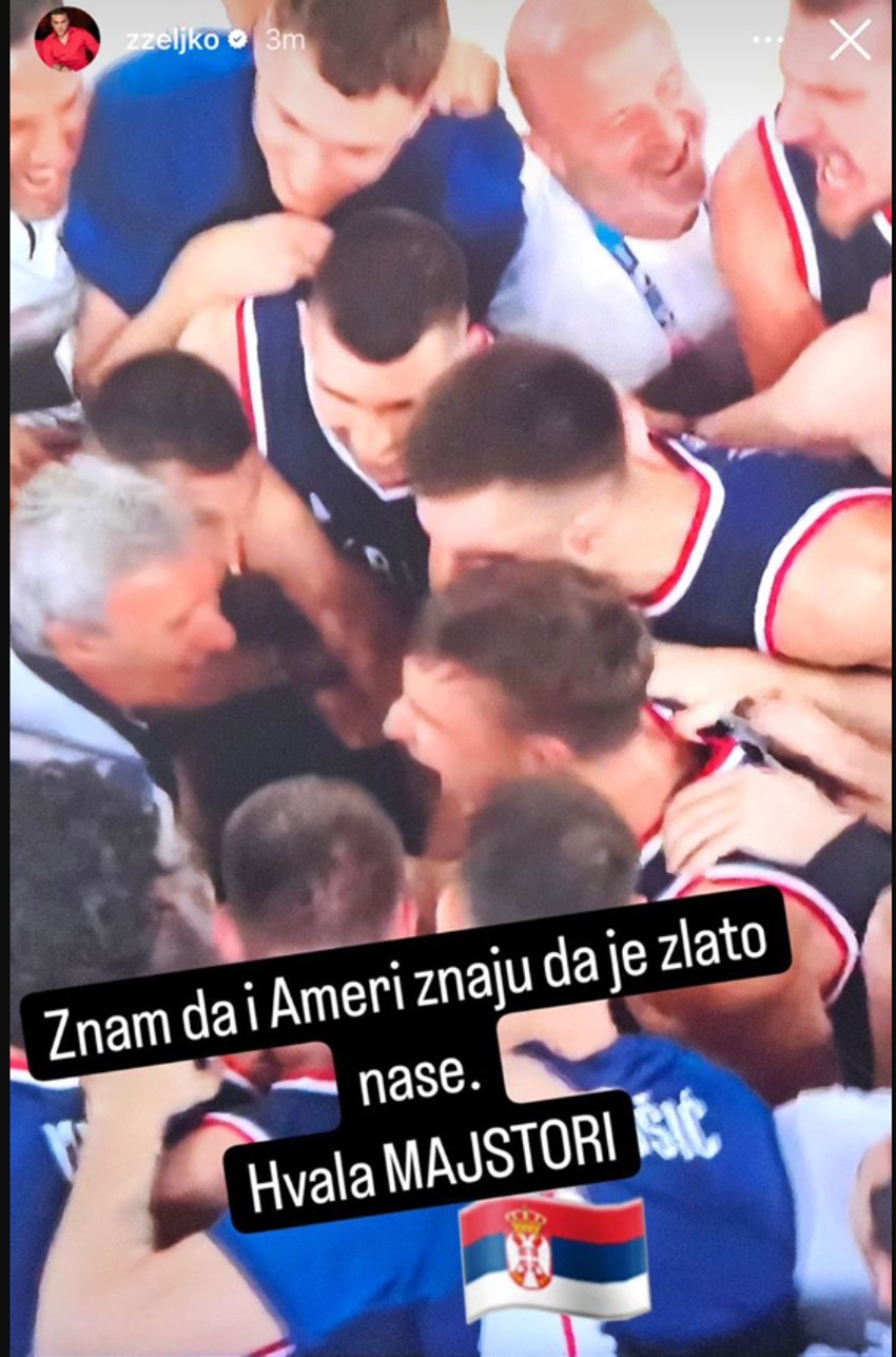 Željko Joksimović čestitao našim košarkašima