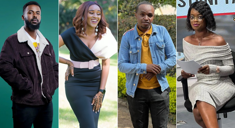 From left: A collage of 'Becky' actors Haji Nzibo 'Hakim', Lucy Maina 'Becky', Sammy Mwangi 'Tito', and Brenda Ngeso ' Maureen'