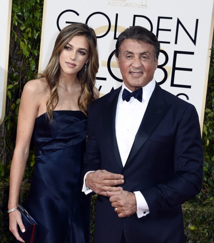 Sylvester Stallone i córką na gali Złotych Globów