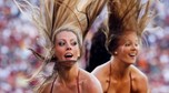 Washington Redskins cheerleaders perform during the NFL football game between the Redskins and the Houston Texans in Landover