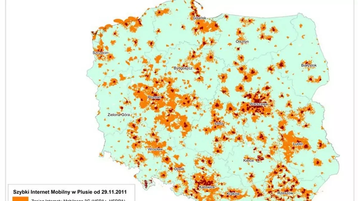 Mapa Polski - zasięg LTE i innych technologii