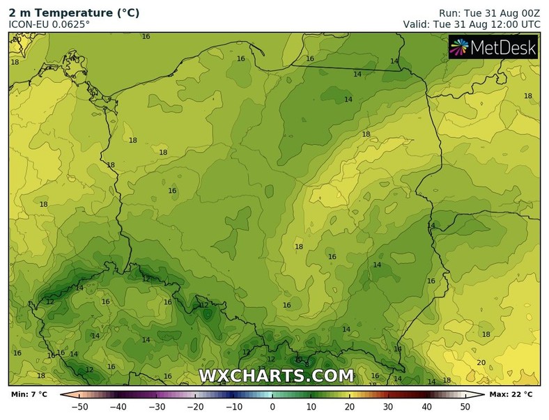 Temperatura nadal poniżej 20 st. C