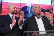 Konfederacja. Prezes partii KORWiN Janusz Korwin-Mikke, prezes Ruchu Narodowego poseł Robert Winnicki, Jakub Kulesza i Bartłomiej Pejo