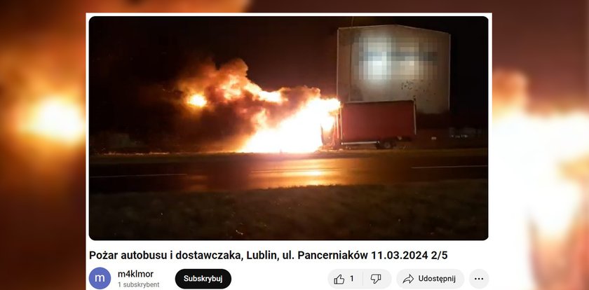 Dramatyczne sceny w Lublinie. Płonął dostawczak i autobus miejski