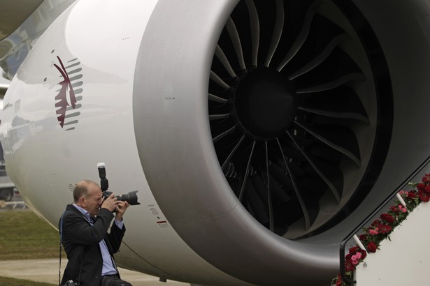 Boeing 787 Dreamliner w barwach Qatar Airways na targach lotniczych Farnborough 2012