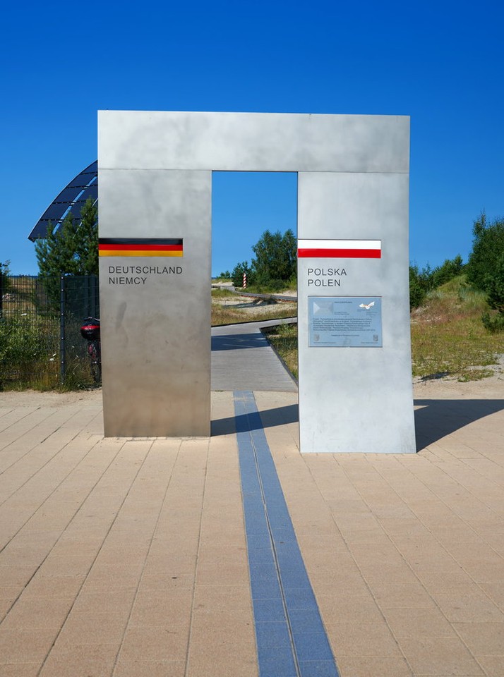 Granica polsko-niemiecka w pobliżu Ahlbeck