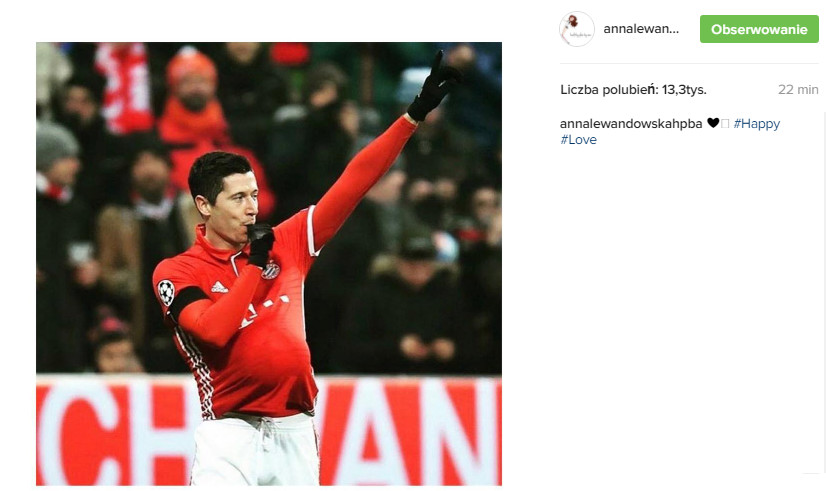 Wpis Anny Lewandowskiej na Instagramie