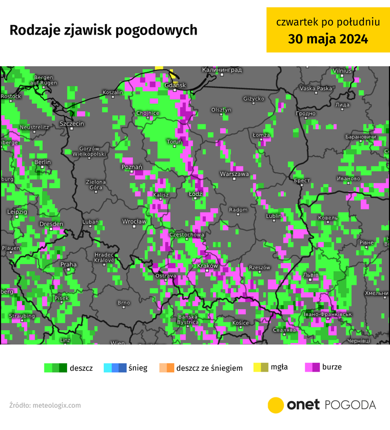 W czwartek gwałtowne burze znów obejmą cały kraj