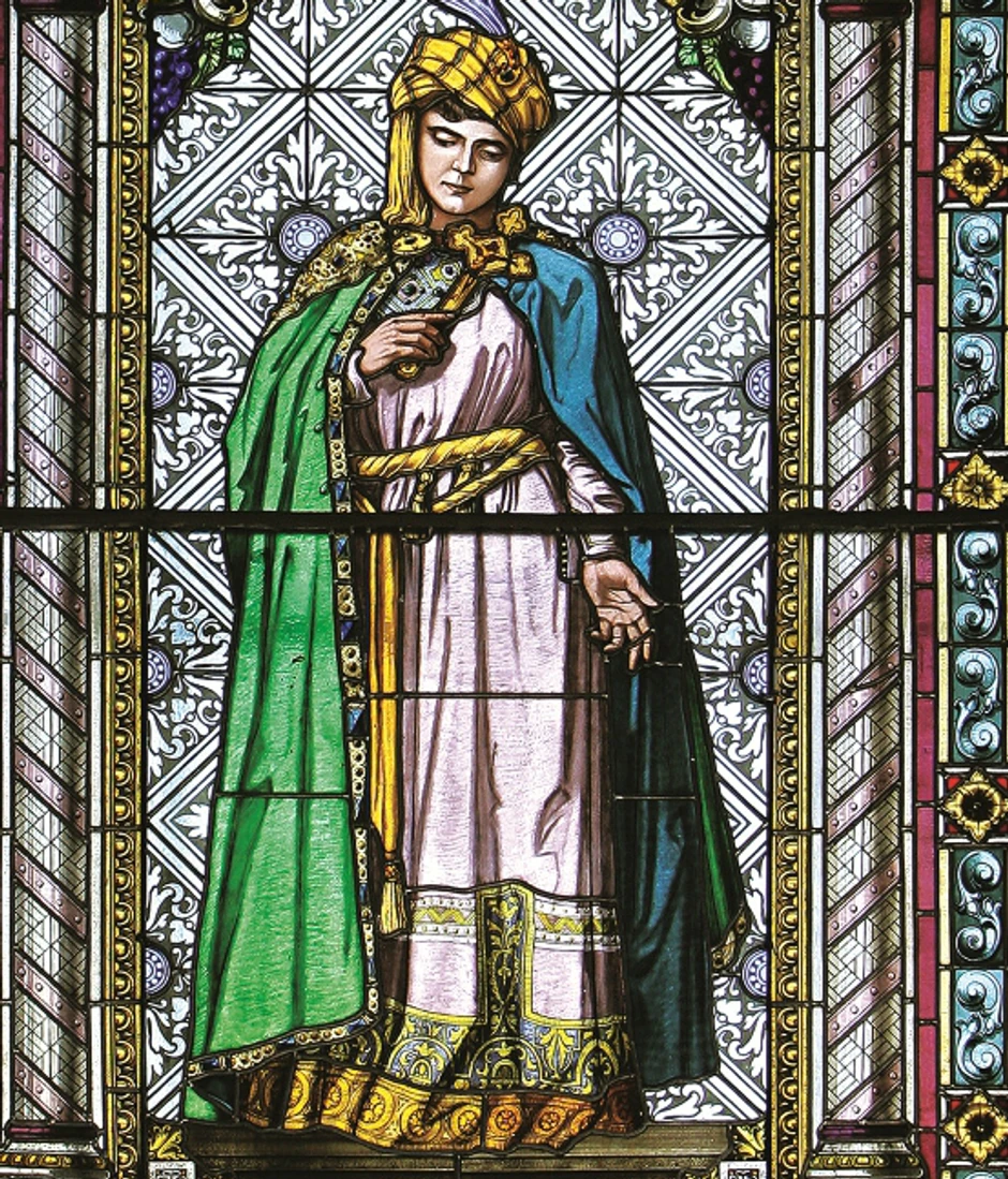 Princeza Olivera, vitraž Imre Želera (prema nacrtima Paje Jovanovića), Saborni hram Sv. Velikomučenika Georgija, Novi Sad, 1902.