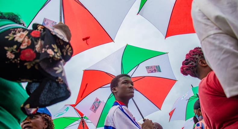 PDP supporters at an election campaign rally in Edo State [Adedotun Soyebi]