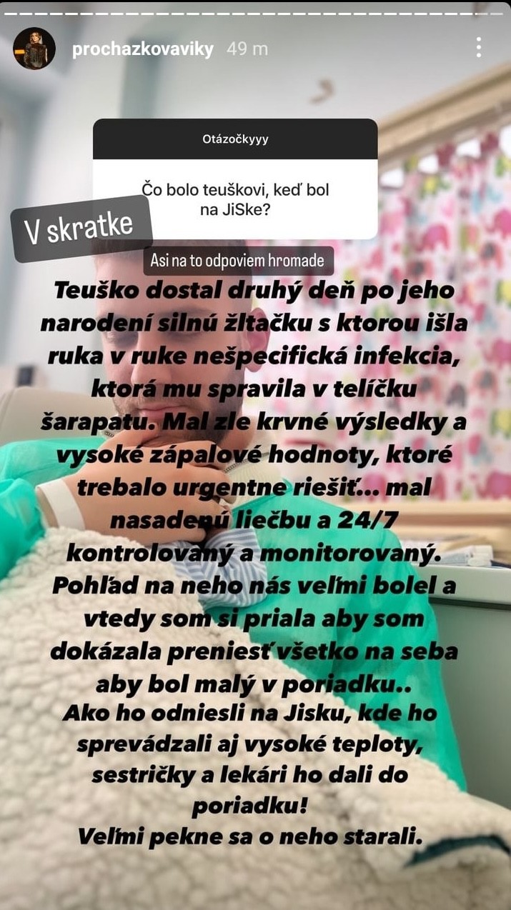 Viky Procházková vysvetlila prečo musel ich synček ísť po narodení na JISku.