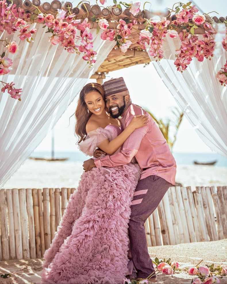 Nigerian singer Banky W and his wife Adesua Etomi [Instagram/AdesuaEtomi]